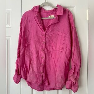 Beautiful pink linen shirt by Anthropologie. Size XLP, NWT